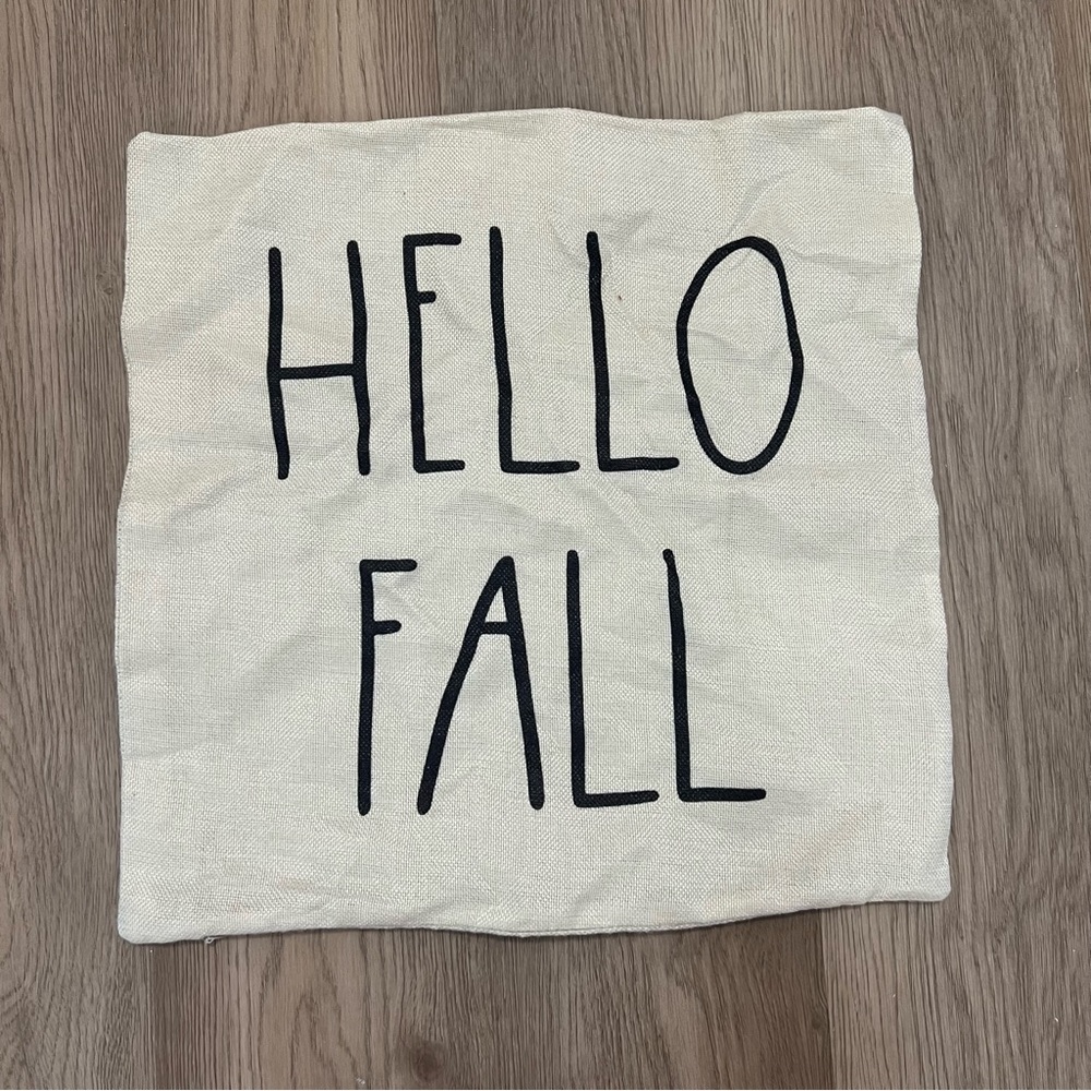 Hello Fall Decorative Canvas Pillow Cover - 17.5”x17.5”